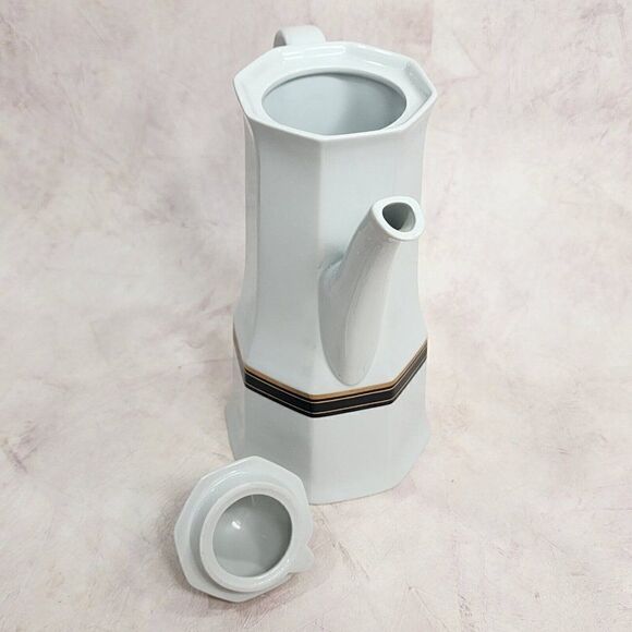 CHRISTOPHER STUART 10"  Black Dress Coffee Teapot Fine China - Picture 5 of 10